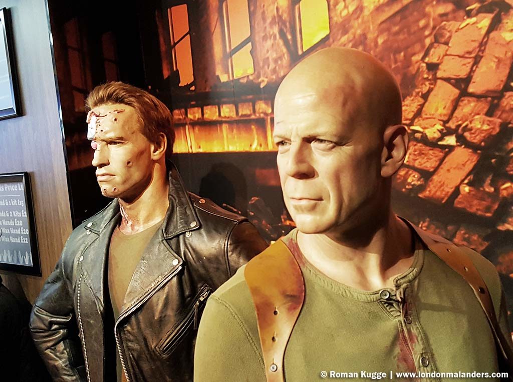 Madame Tussauds London Bruce Willis Arnold Schwarzenegger