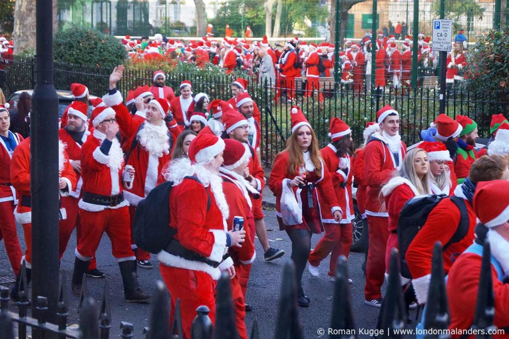 Weihnachtsmann London Santa Con Santa Run