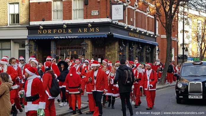 Weihnachtsmann London Santa Con Santa Run