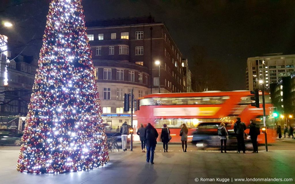 Weihnachten London Bus Öffentliche Verkehrsmittel